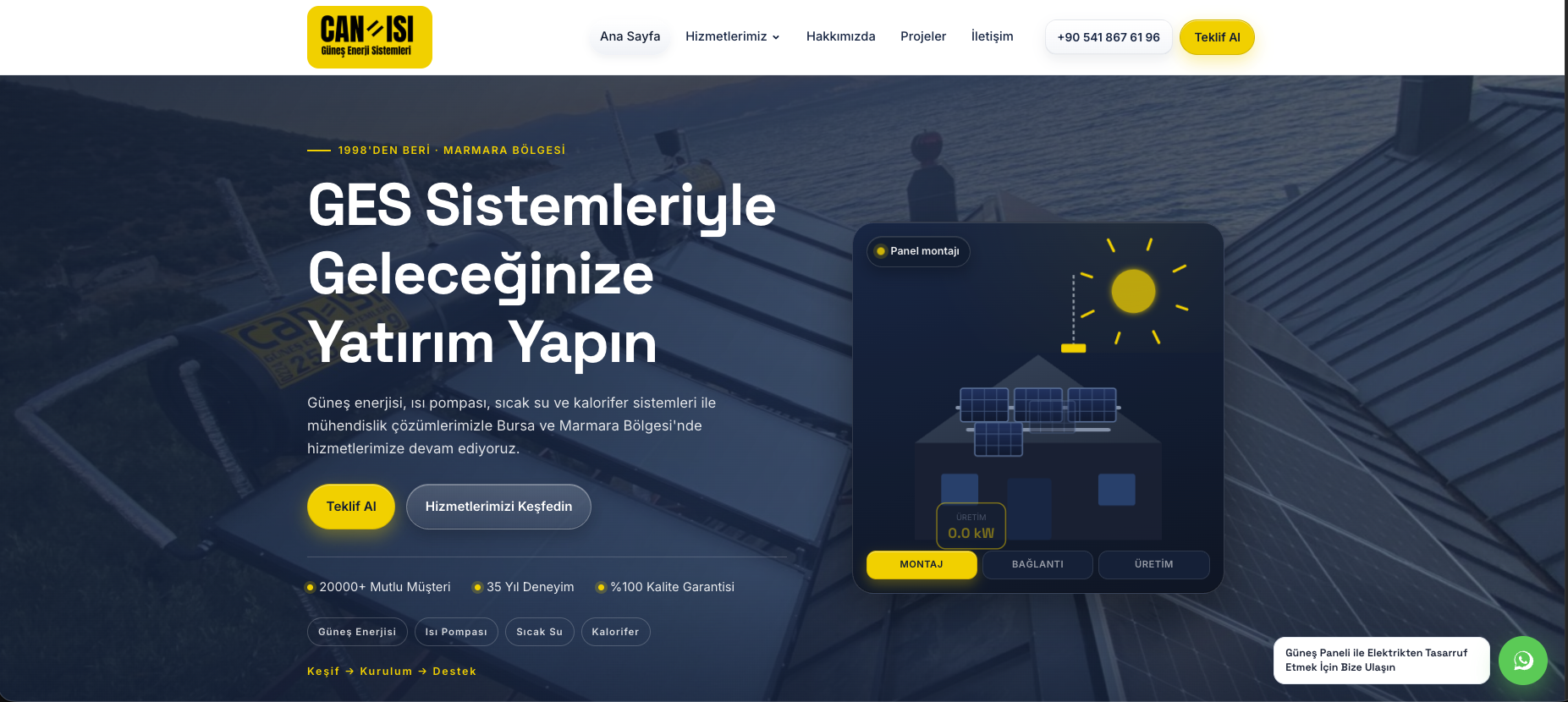 CanIsı Güneş Enerji Sistemleri proje görüntüsü
